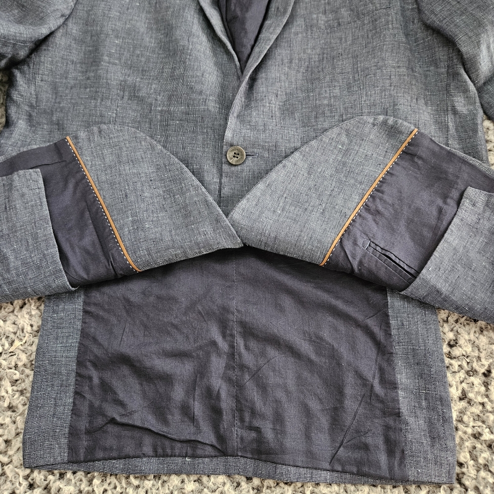 Rodd & Gunn Men's Blue Linen Blazer L Large Sport Fit 2-Button Jacket Sport Coat - Picture 7 of 15